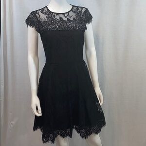 NWT BB Dakota black lace fit n flare dress 4